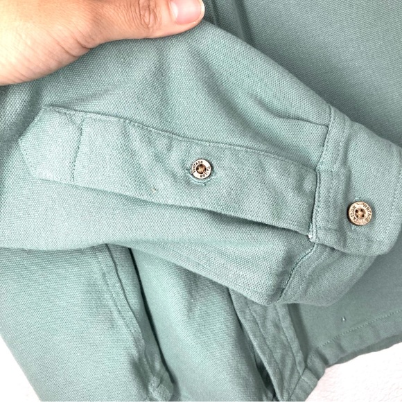 Tailor Vintage Mens Button Down Shirt Long Sleeves Light Green Large Cotton - Picture 9 of 14